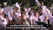 Nobel Prize awarded to Colombia's Santos for peace efforts