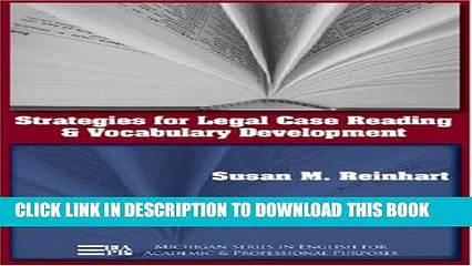 [PDF] Strategies for Legal Case Reading and Vocabulary Development (Michigan Series in English for