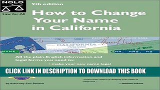 [PDF] How to Change Your Name in California (9th Edition) Full Collection