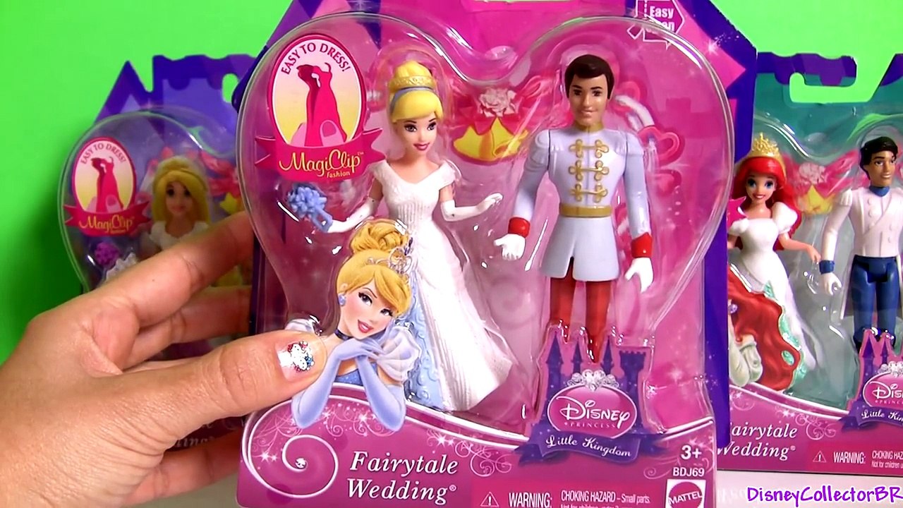 3 Magic Clip Fairytale Wedding Dolls Rapunzel Cinderella Ariel Play Doh Disney Princess MagiClip