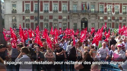 Espagne: manifestation pour réclamer des "emplois dignes"