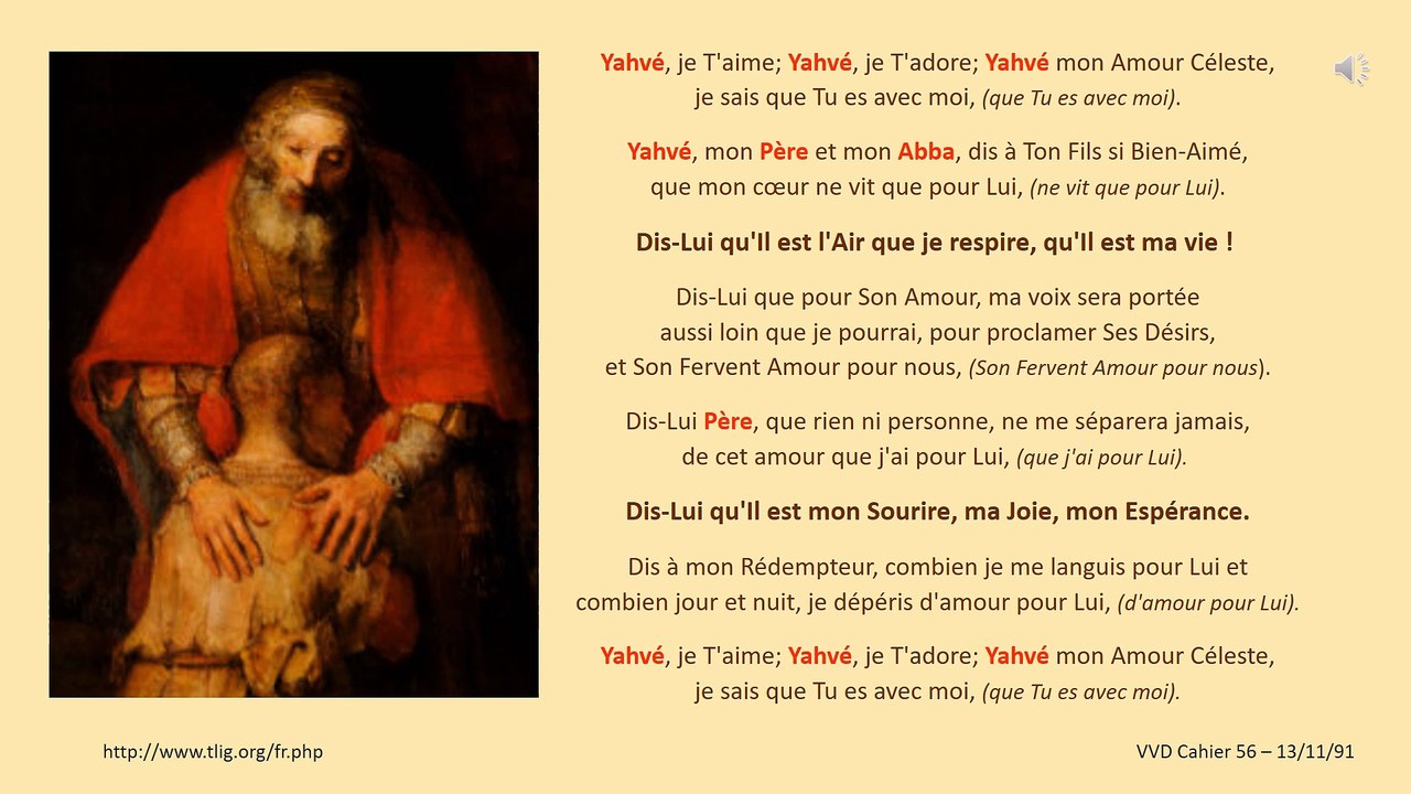 YAHVE je T'aime VVD 13/11/91