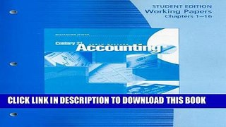 New Book Working Papers, Chapters 1-16 for Gilbertson/Lehman s Century 21 Accounting: Multicolumn