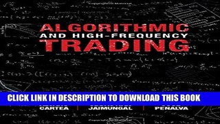 New Book Algorithmic and High-Frequency Trading (Mathematics, Finance and Risk)