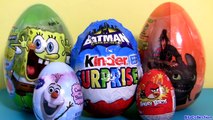 Huge Batman Kinder Surprise Easter Eggs SpongeBob Train your Dragon AngryBirds Disney Frozen new