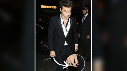 Harry Styles Wears Black Nail Polish to Event