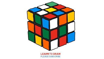 Easy Step For Kids How To Draw a Rubik's Cube