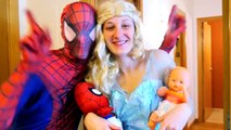 Spiderman & Frozen Elsa Pregnant vs Baby Twins In Real Life! Superhero ft Frankenstein & Spidergirl