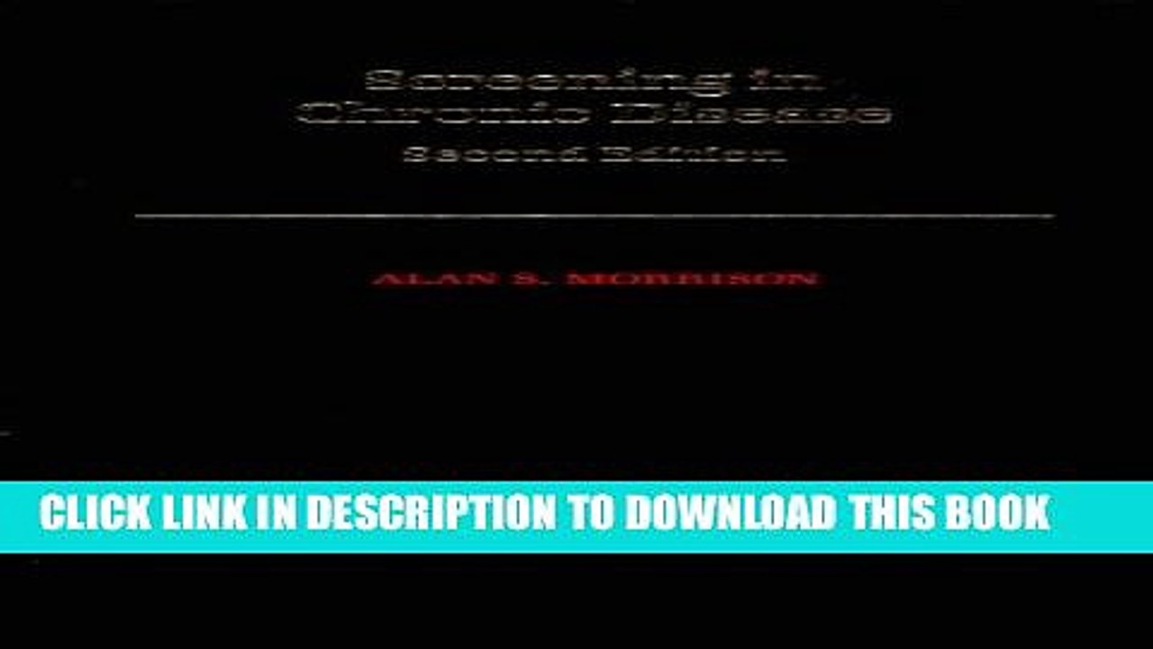 [PDF] Screening in Chronic Disease (Monographs in Epidemiology and Biostatistics) Full Colection
