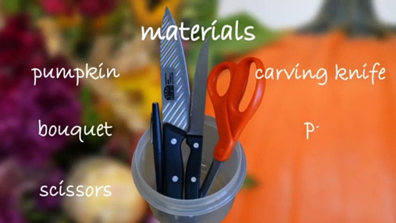 Cut a pumpkin and put a container inside.