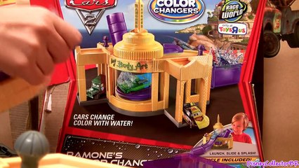 Скачать видео: Cars 2 Ramones Color Changers Playset Body Shop Ramone CARS Toys Change color with WATER