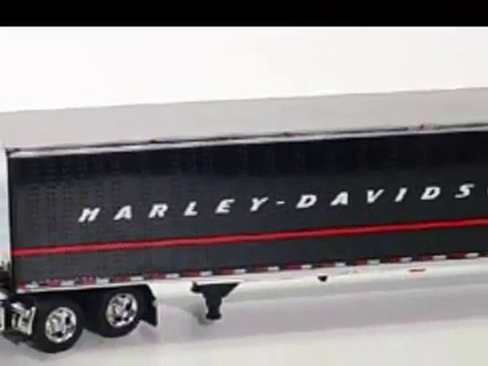 Harley Davidson International Lonestar Diecast Truck Trailer Model 1:64 Toy For Kids
