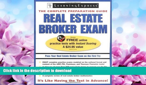 FAVORITE BOOK Real Estate Broker Exam (Real Estate Broker Exam: The Complete Preparation Guide)