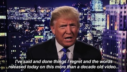 Trump apologises for his crude remarks in 2005 video