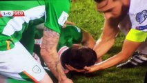 Robbie Brady is saved by Guram Kashia - Ireland vs Georgia