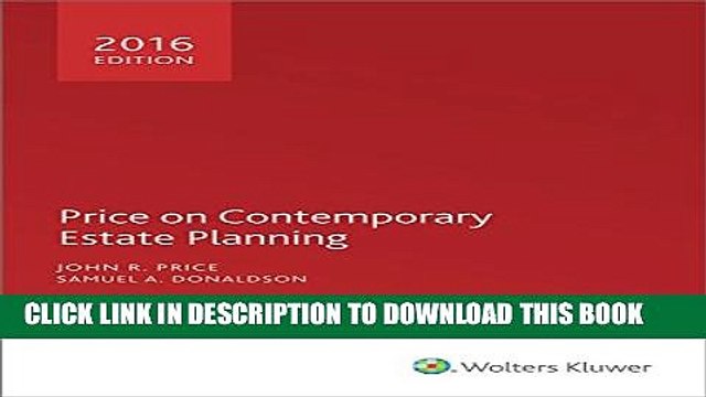 [PDF] Price on Contemporary Estate Planning (2016) Popular Online