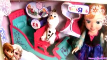 Disney Frozen Princess Anna Adventure Toddler Doll Snow Sleigh and Olaf Snowman Transforming Toy