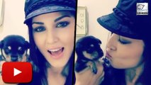 Sunny Leone's CUTE MOMENT With A PUPPY!