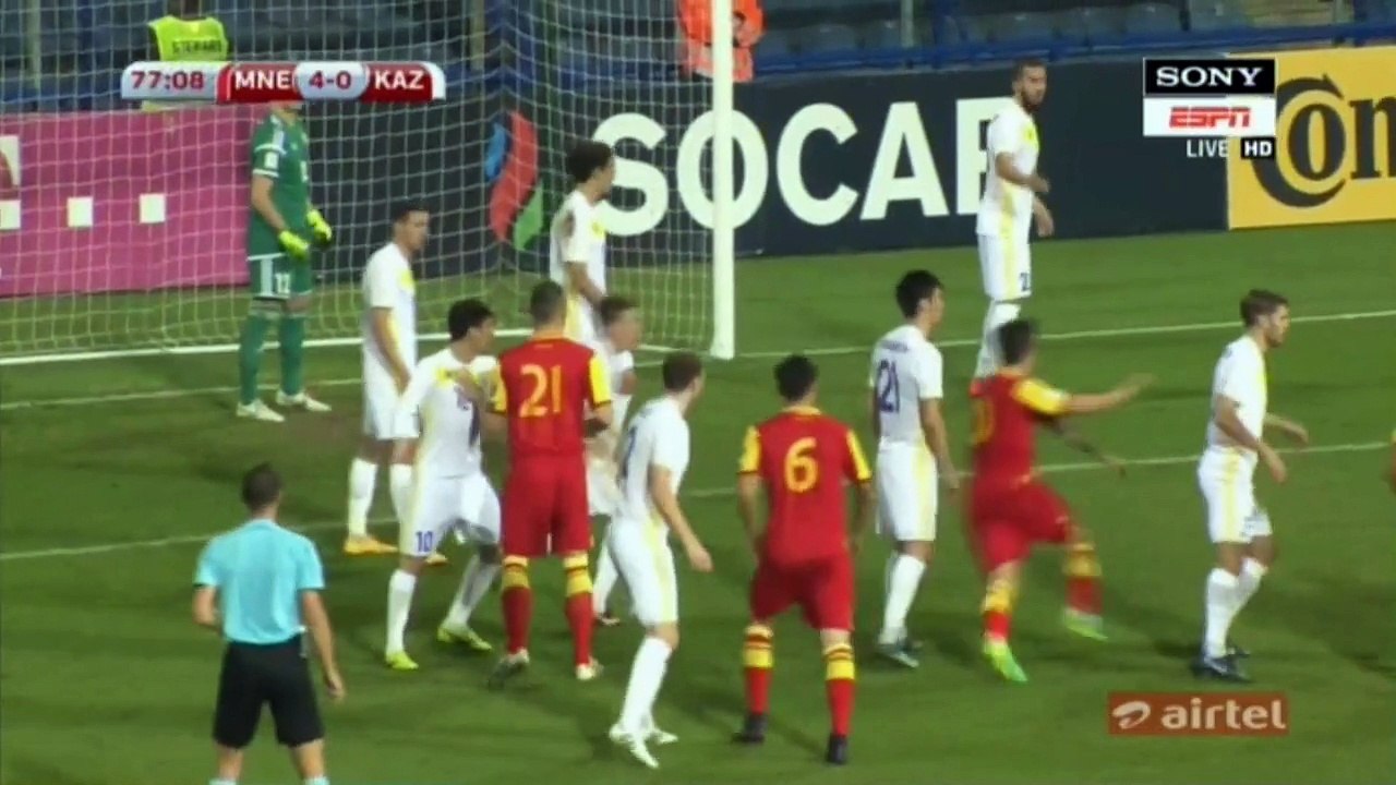 Stefan Savić Goal HD - Montenegro 5-0 Kazakhstan - 08.10.2016 HD