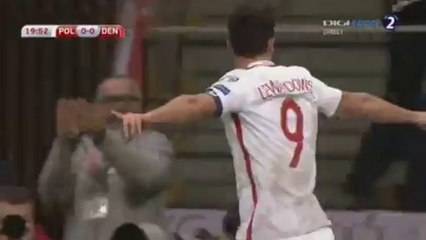 Robert Lewandowski  Goal HD - Poland 1-0 Denmark 08-10-2016 HD