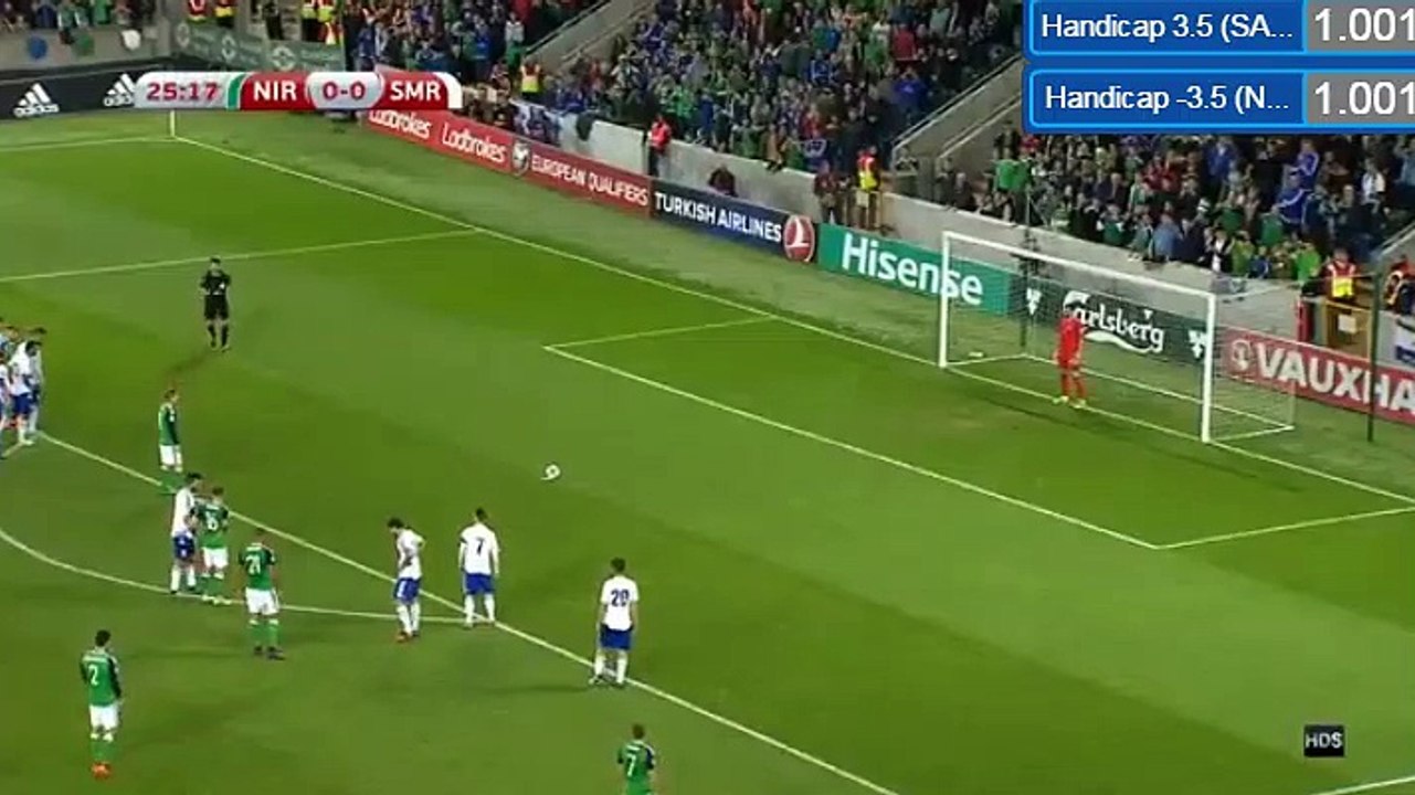 Steven Davis Penalty Goal HD - Northern Ireland 1-0 San Marino - 08.10.2016 HD