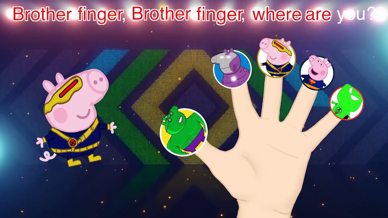 Peppa Pig Super Heroes Finger Family   Nursery Rhymes Lyrics and More !