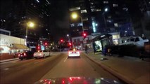 Driving around Los Angeles Downtown At Night 1