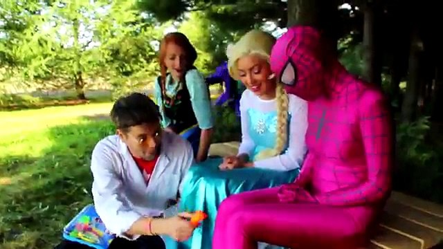 Frozen Elsa Gets BRACES! w_ Spiderman Joker Anna Maleficent Spidergirl Bubble Gum! Superhero Fun IRL