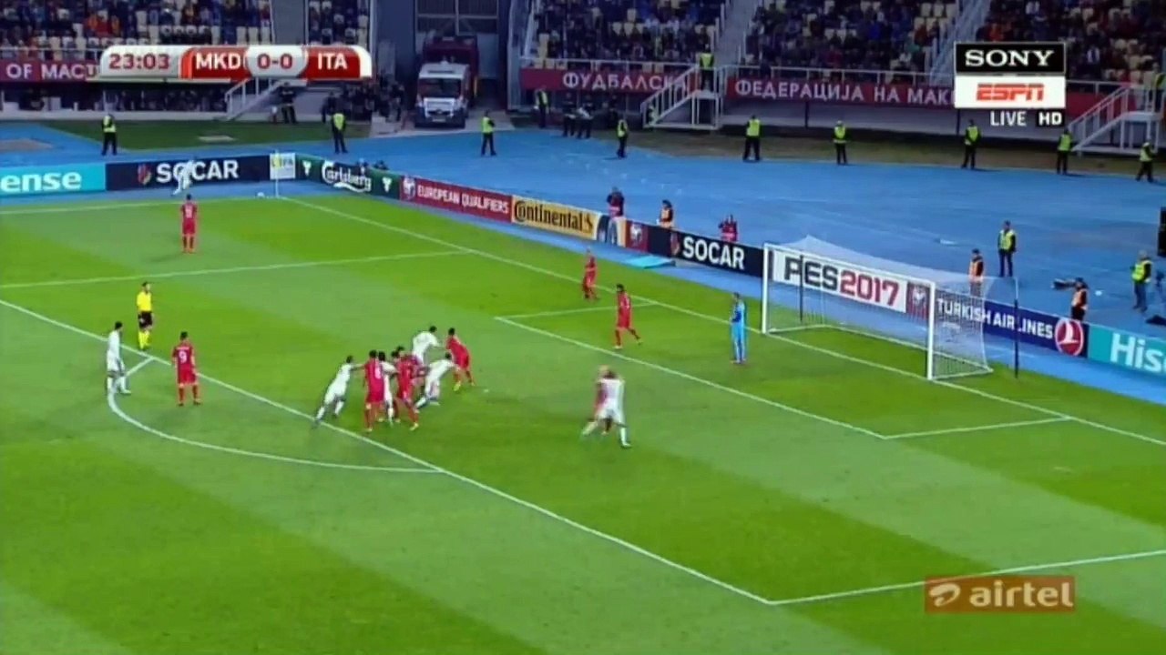 Andrea Belotti Goal HD - FYR Macedonia 0-1 Italy - 09.10.2016 HD