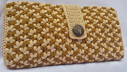 Cara Merajut Dompet Lipat Motif Melati