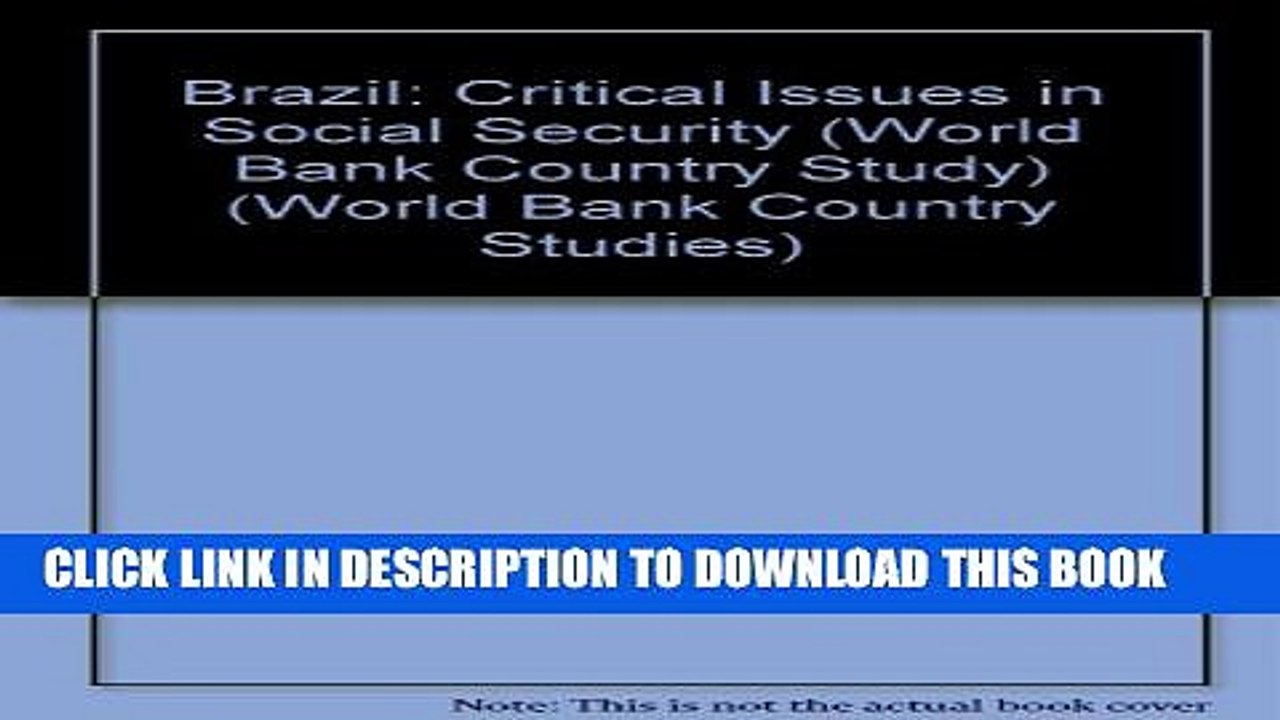 [PDF] Brazil: Critical Issues in Social Security (Country Studies) Full Online