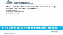 [PDF] Research Tax Credit: Current Law and Policy Issues for the 114th Congress (CRS Reports)