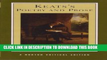 [PDF] Keats s Poetry and Prose (Norton Critical Editions) Popular Colection