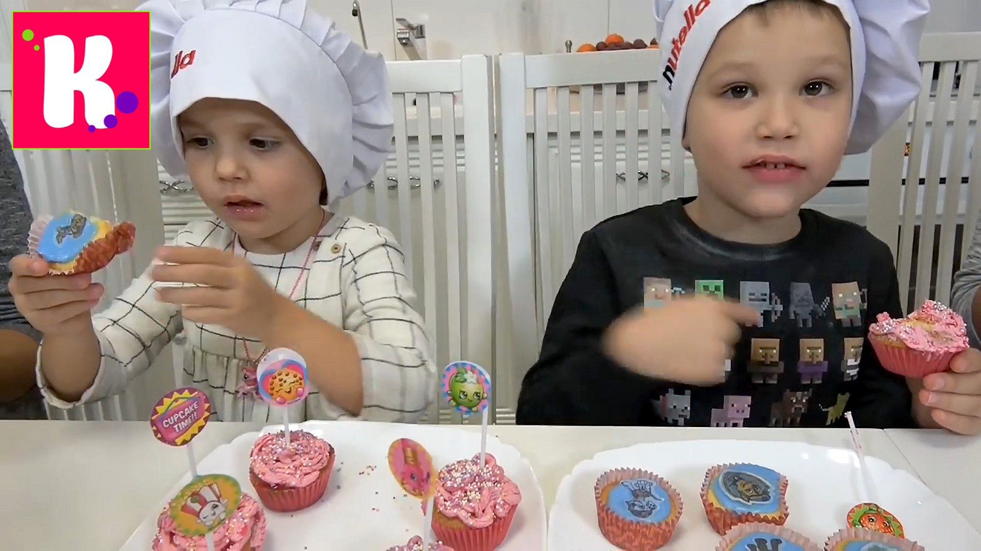⁣Щенячий патруль и Шопкинс набор для выпечки Cupcake kit У Кати и Макса Печем кексы и играем в игру P
