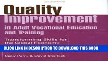 New Book Quality Improvement in Adult Vocational Education and Training: Transforming Skills for