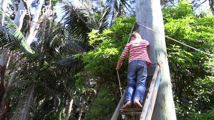 Dad makes awesome swing for his kids and, with a clever hack, can use it himself