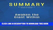 [PDF] Summary: Awaken the Giant Within: Review and Analysis of Robbins  Book Full Collection