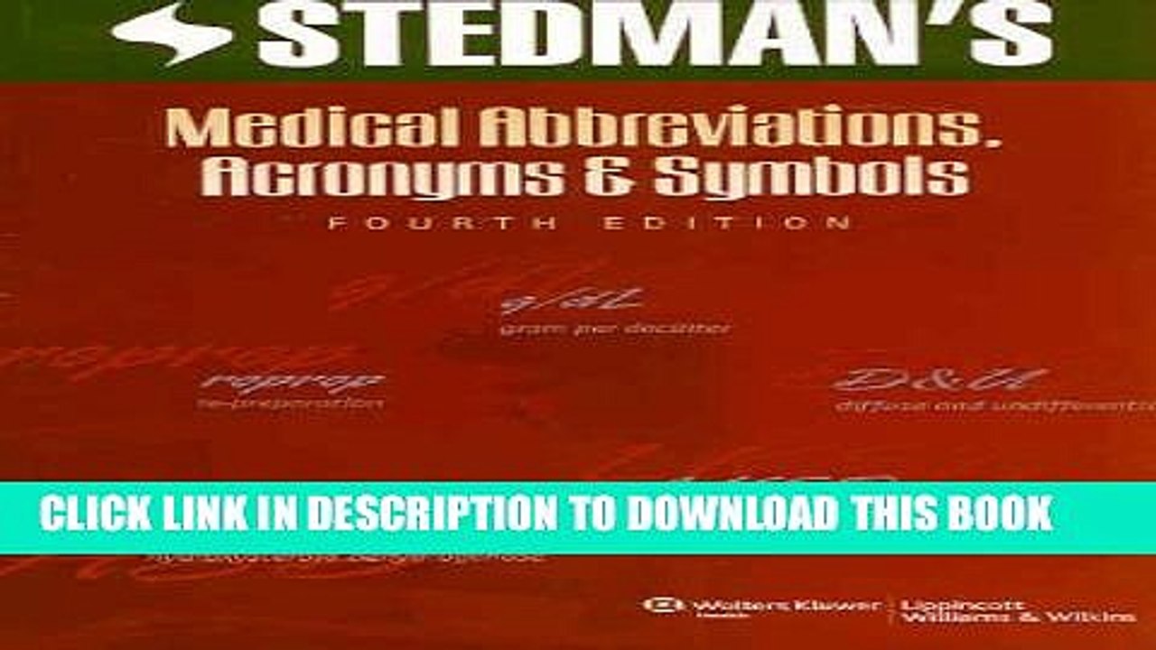 [PDF] Stedman s Medical Abbreviations, Acronyms and Symbols (Stedman s Abbreviations, Acronyms
