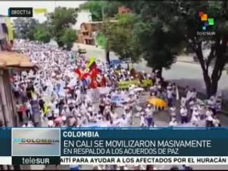 Colombia: caleños marchan en apoyo a los acuerdos de paz de La Habana