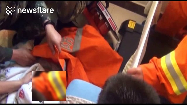 Firefighters rescue boy with foot stuck in treadmill