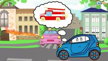 ✔ Ambulance, Police car and Fire Truck. Cartoon for Kid's  | Emergency Vehicles for children