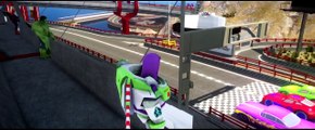 Spider-Man Hulk Toy Story Buzz Lightyear & Ramone Epic Race Disney Cars Lightning McQueen [HD]