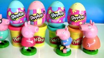SURPRISE Play Doh Eggs Shopkins Season4 Easter Eggs Holiday Edition 2016 Play-Doh Peppa Pig Stampers
