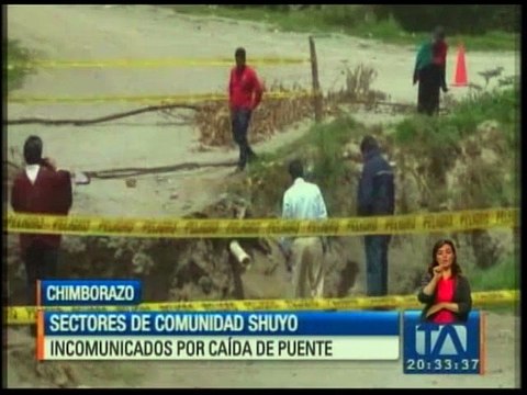 Sectores de comunidad Shuyo, incomunicados por la caída de un puente