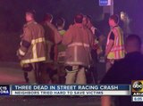 Three people killed after Phoenix street racing crash