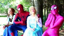 Frozen Elsa Bitten by VAMPIRE! w/ Spiderman Hulk Joker Pink Spidergirl Mini elsa Toys! Superhero Fun