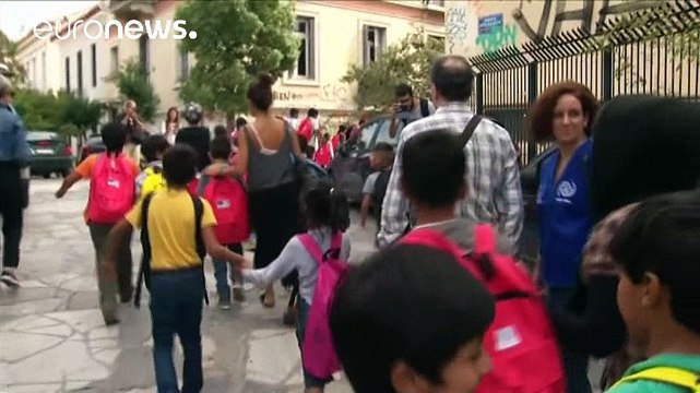 Yunanistan'da mülteci çocuklar için ilk ders zili