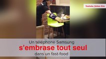 Un téléphone Samsung s'embrase tout seul dans un fast-food