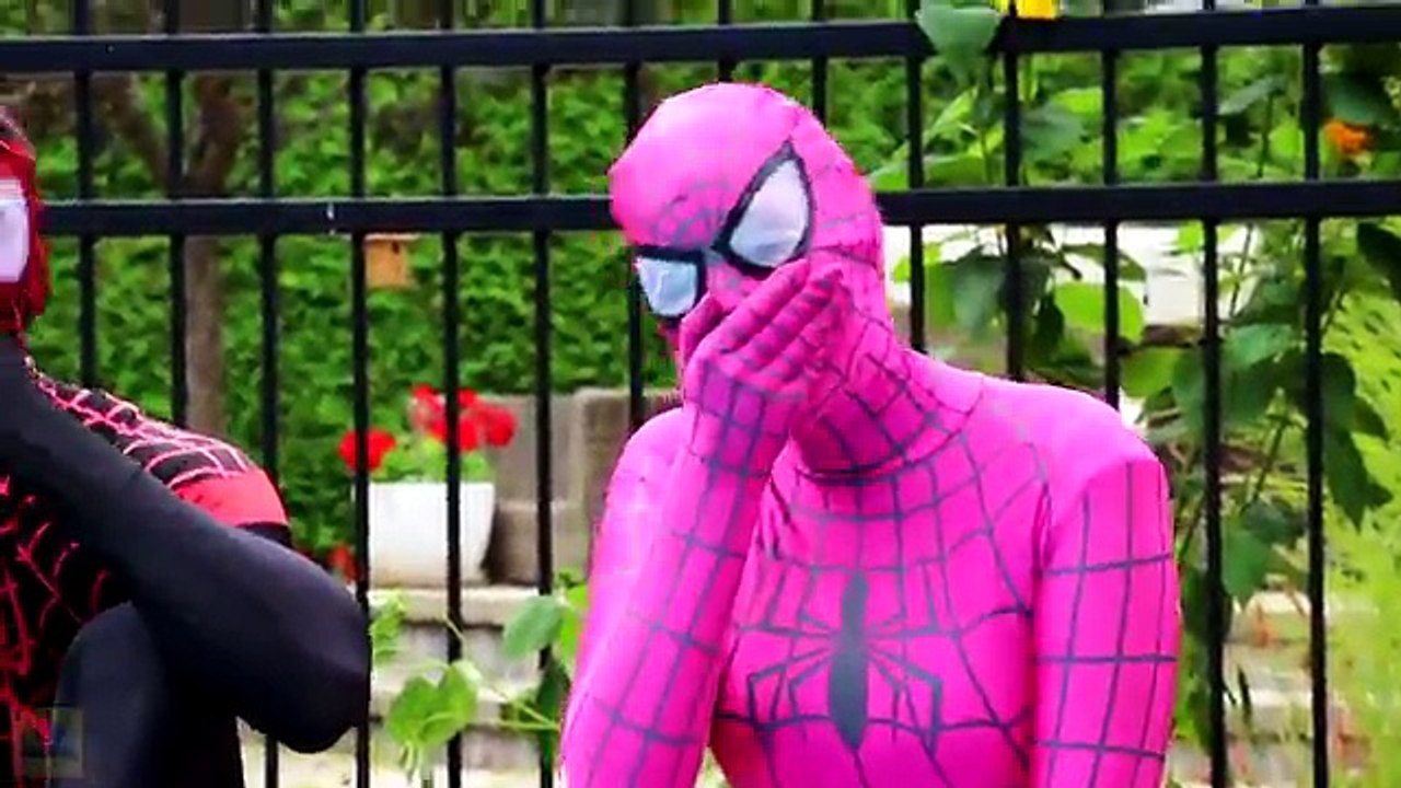 Frozen Elsa SAVED BY JOKERS & Spiderman! w_ Bad Baby Poop Maleficent Spidergirl Anna! Superhero Fun