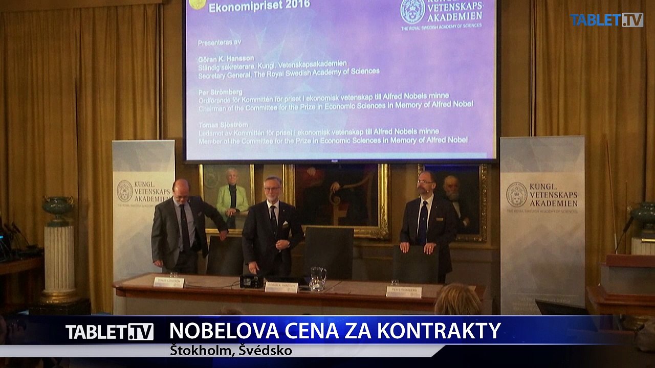 Nobelovu cenu za ekonómiu získali Oliver Hart a Bengt Holmström